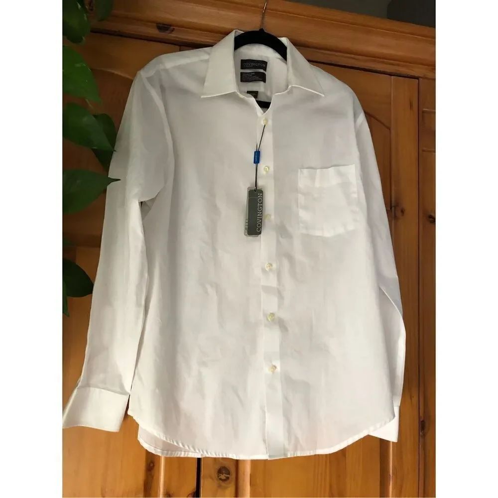 Covington Classic Fit NWT Wrinkle Free Dress Shirt SZ 15 1/2 34/35